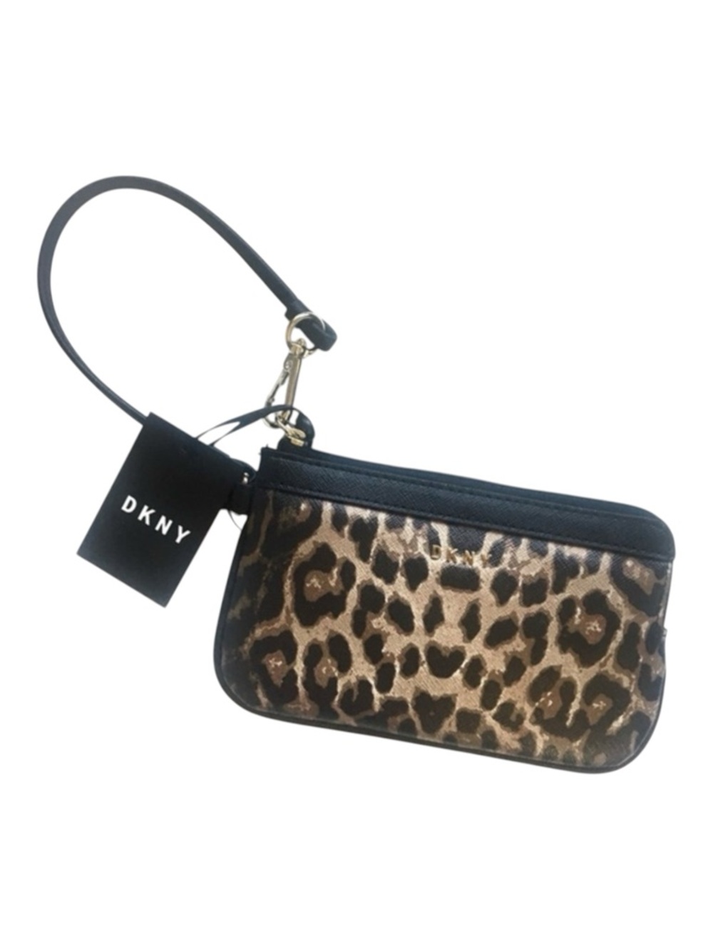 DKNY Women's Bryant Leopard Print Wristlet NWT